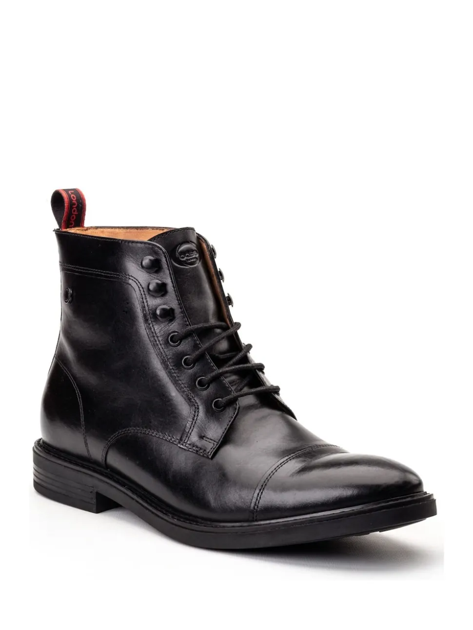 Base London Black Plymouth Toe Cap Boot