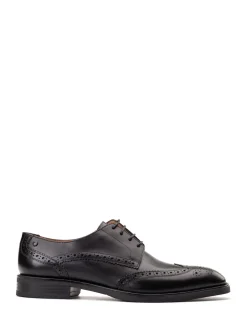 Base London Black Pocket Brogue Shoe