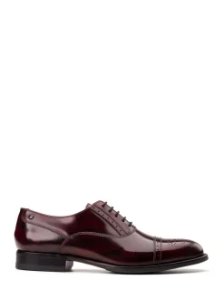 Base London Bordo Red Franklin Toe Cap Oxford Shoe