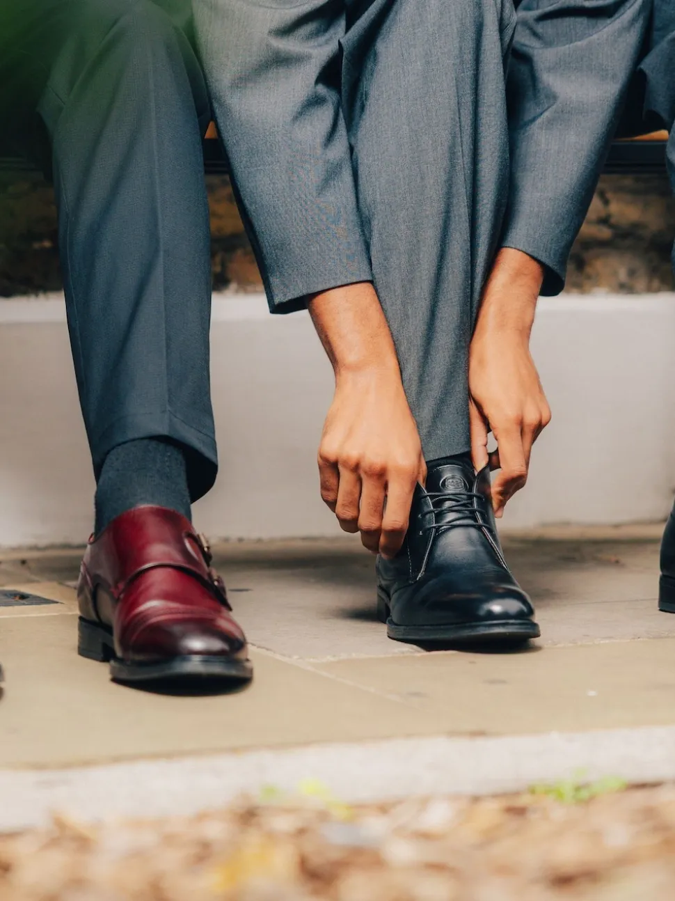 Base London Bordo Red Taper Monk Shoe