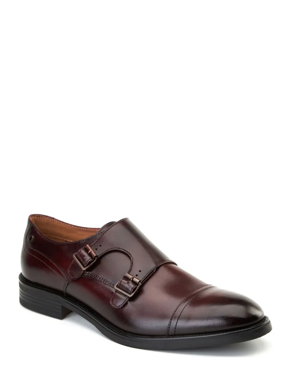 Base London Bordo Red Taper Monk Shoe