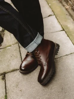 Base London Brown Nickel 7 Eyelet Boot