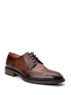 Base London Brown Pocket Brogue Shoe