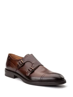 Base London Brown Taper Monk Shoe