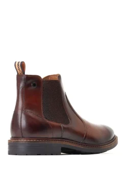 Base London Burnt Brown Bloom Pull On Chelsea Boots