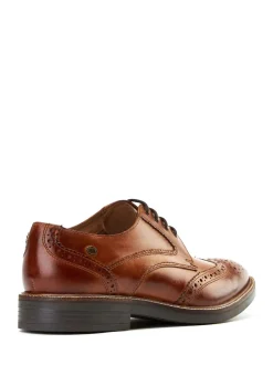Base London Burnt Tan Brown York Brogue Shoe