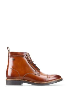 Base London Burnt Tan Brown Plymouth Toe Cap Boot