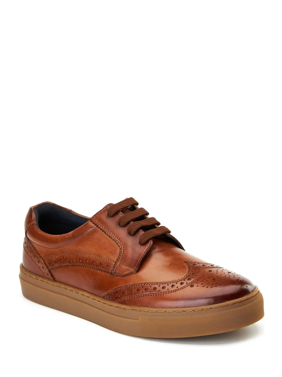 Base London Burnt Tan Brown Clapton Brogue Trainer