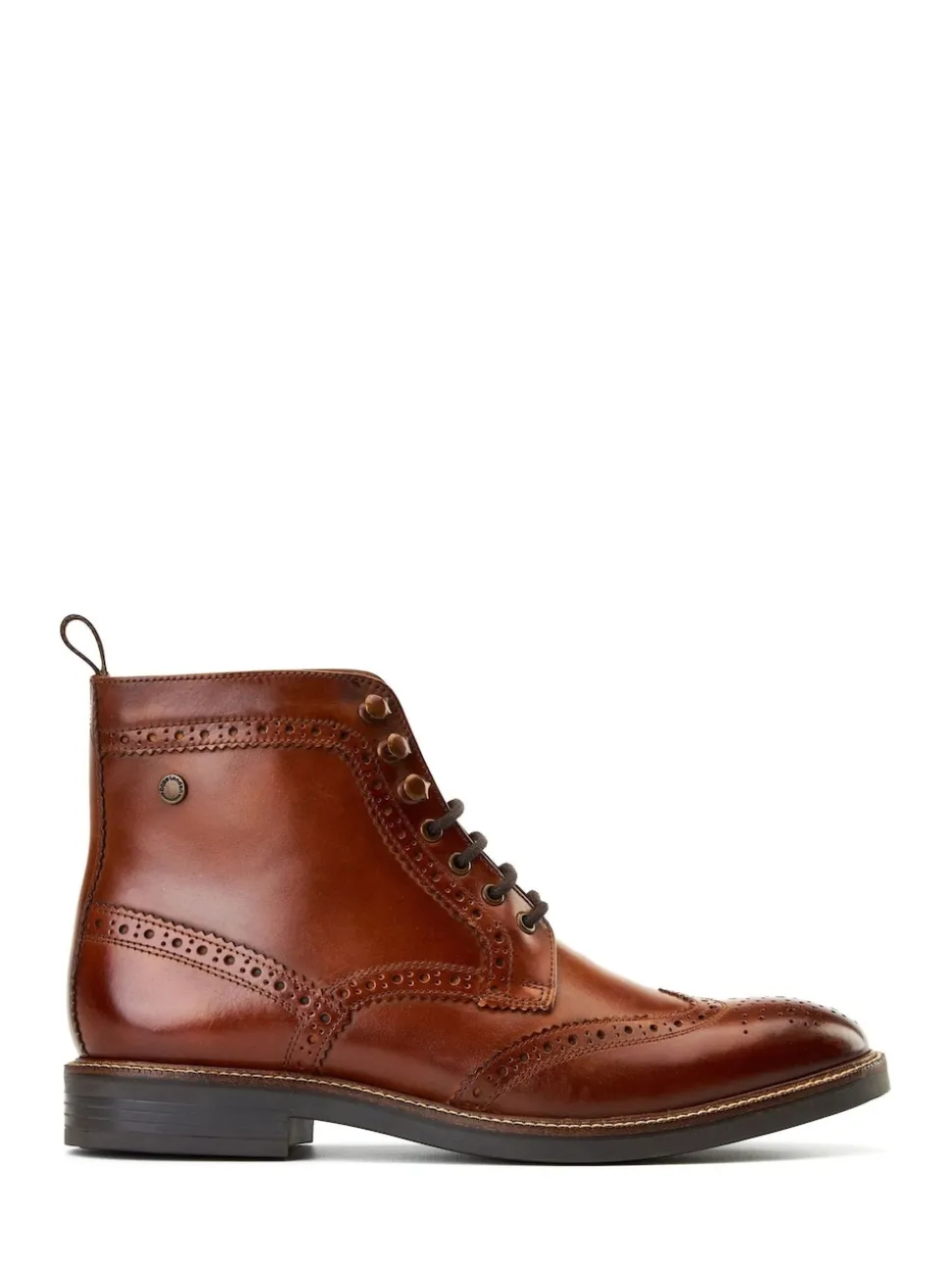 Base London Burnt Tan Brown Bristol Brogue Boot