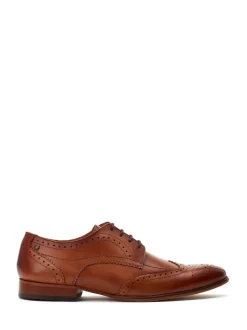 Base London Tan Brown Barbera Lace Up Brogue Shoes