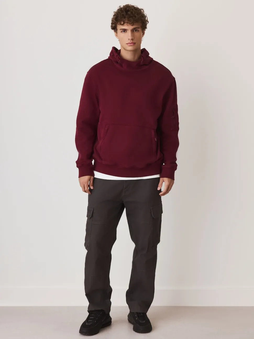 Berry Red Overhead Hoodie Utility