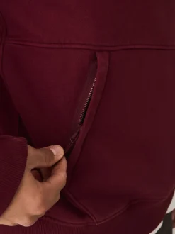 Berry Red Overhead Hoodie Utility