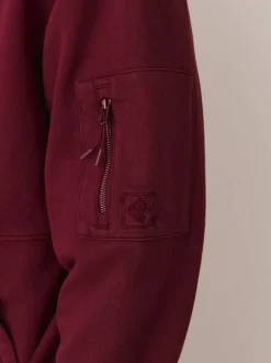 Berry Red Overhead Hoodie Utility