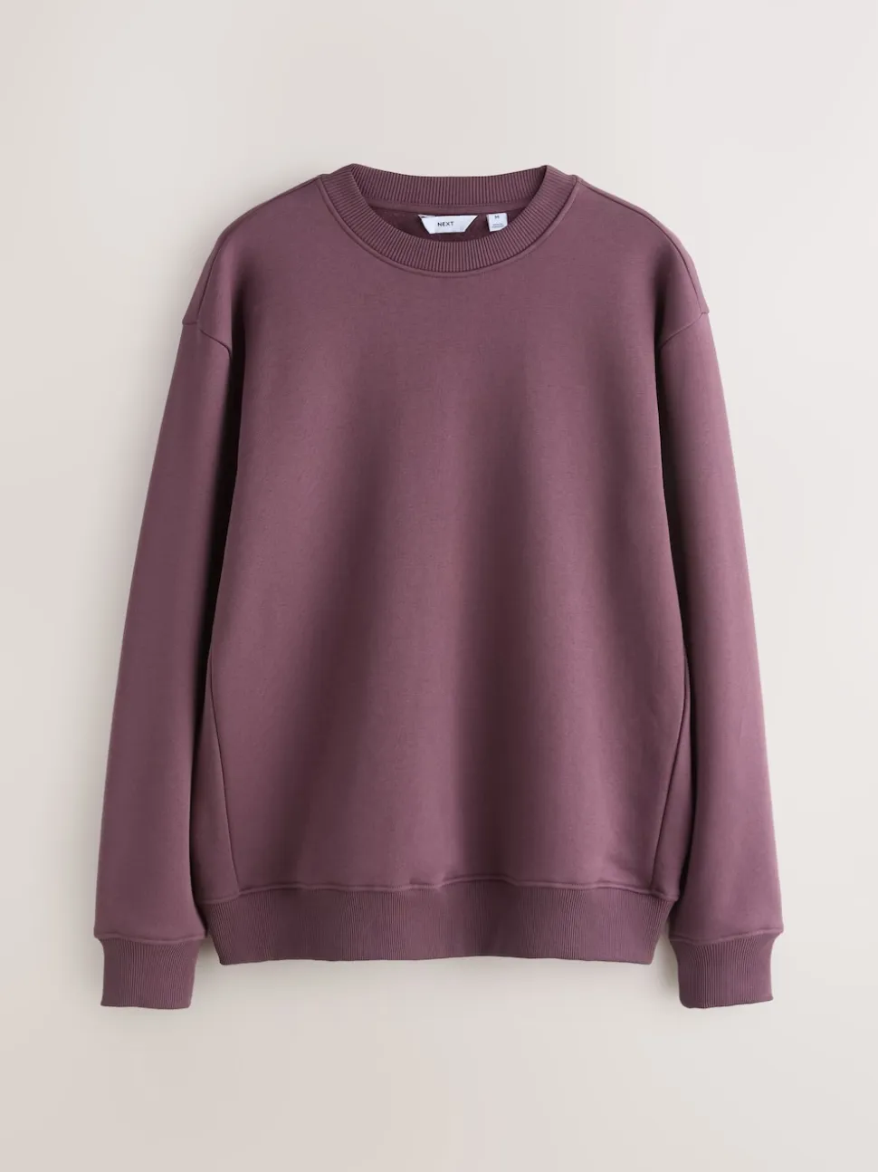 Berry Red Regular Fit Heavyweight Cotton Rich Crew Neck Sweatshirt