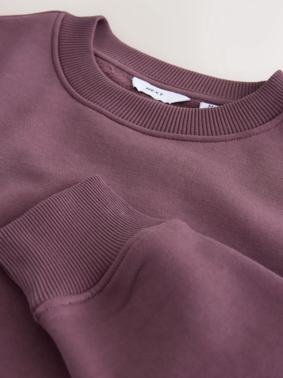 Berry Red Regular Fit Heavyweight Cotton Rich Crew Neck Sweatshirt