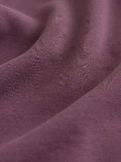 Berry Red Regular Fit Heavyweight Cotton Rich Crew Neck Sweatshirt