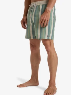 Billabong Green Sundays Stripe Logo Swim Shorts