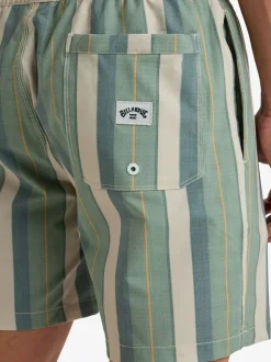 Billabong Green Sundays Stripe Logo Swim Shorts