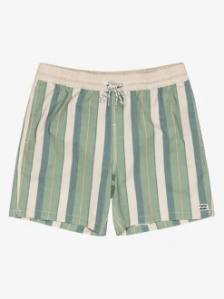 Billabong Green Sundays Stripe Logo Swim Shorts