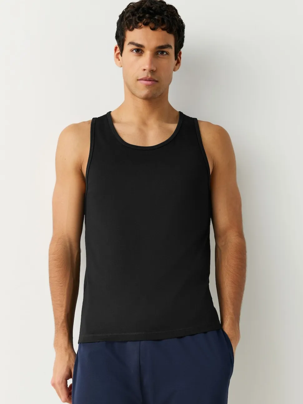 Black 100% Cotton Layering Vests 5 Pack