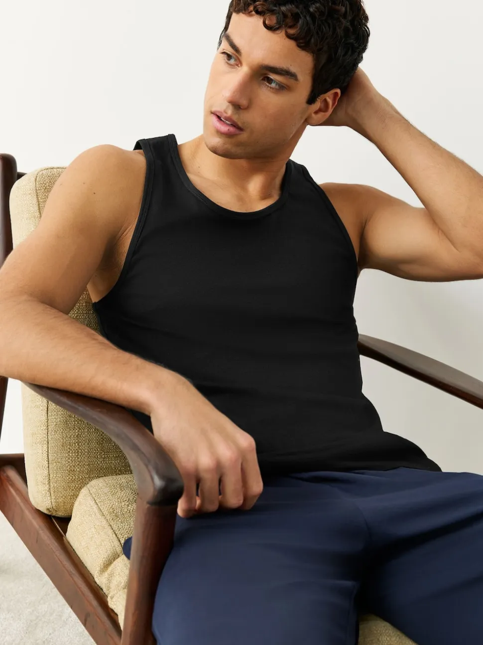 Black 100% Cotton Layering Vests 5 Pack