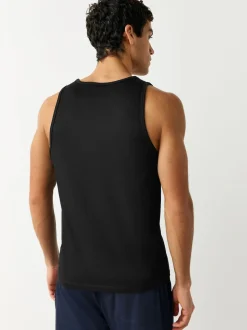 Black 100% Cotton Layering Vests 5 Pack