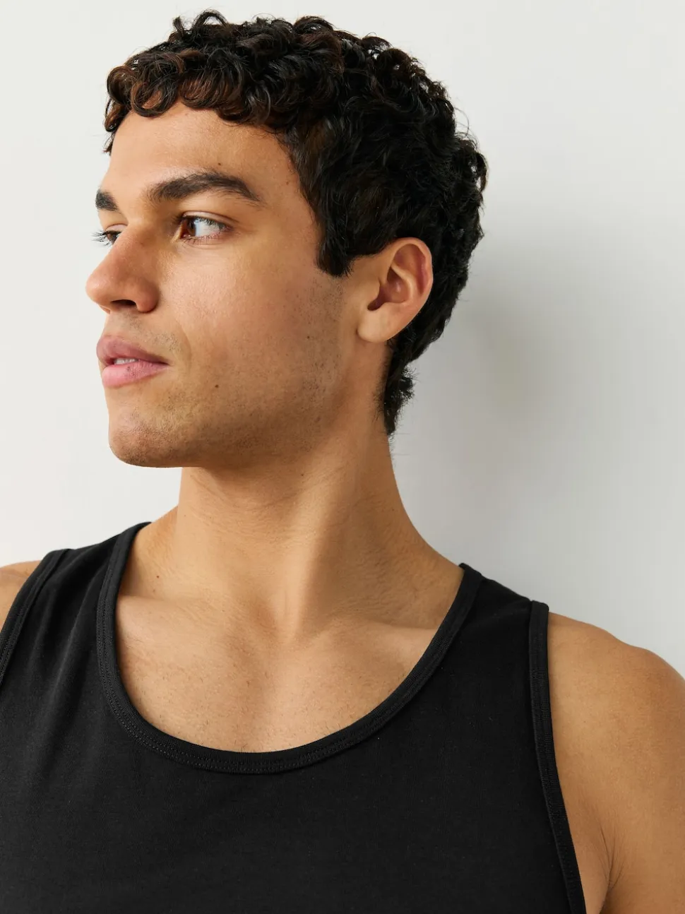 Black 100% Cotton Layering Vests 5 Pack