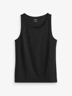 Black 100% Cotton Layering Vests 5 Pack