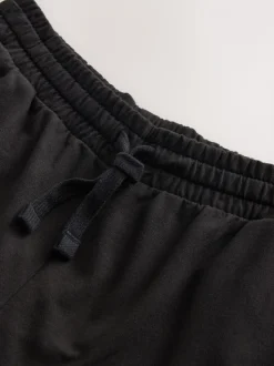 Black 100% Cotton Lightweight Shorts