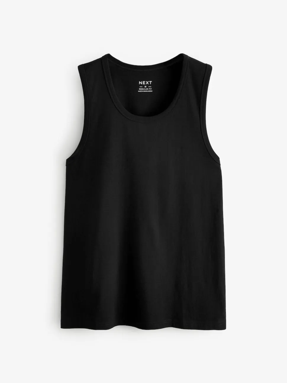 Black 100% Cotton Vests 4 Pack