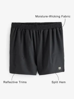 Black 5 Inch Active Gym Sports Shorts