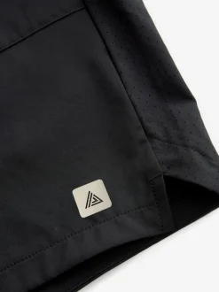 Black 5 Inch Active Gym Sports Shorts