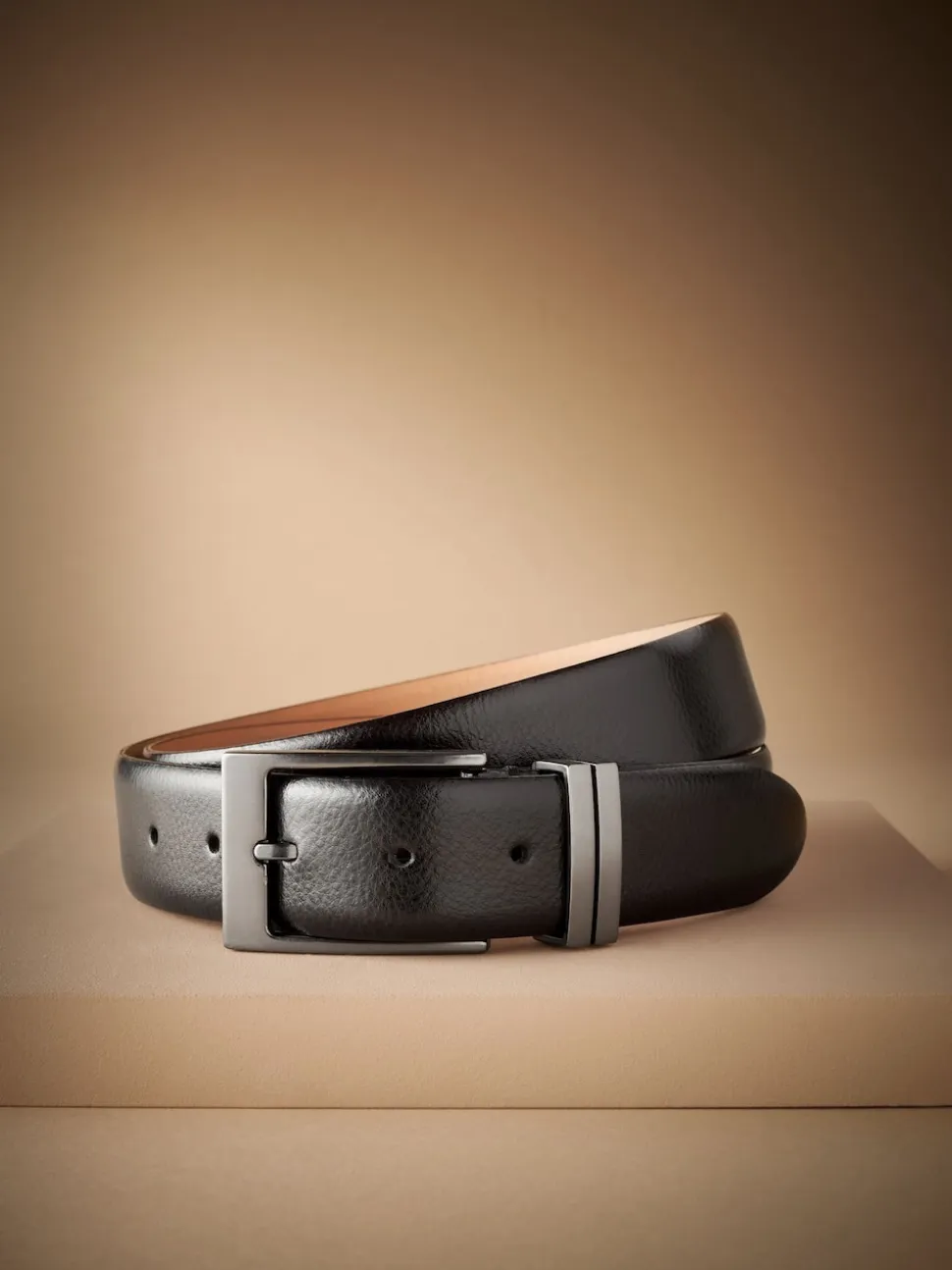 Black 100% leather Signature Belt