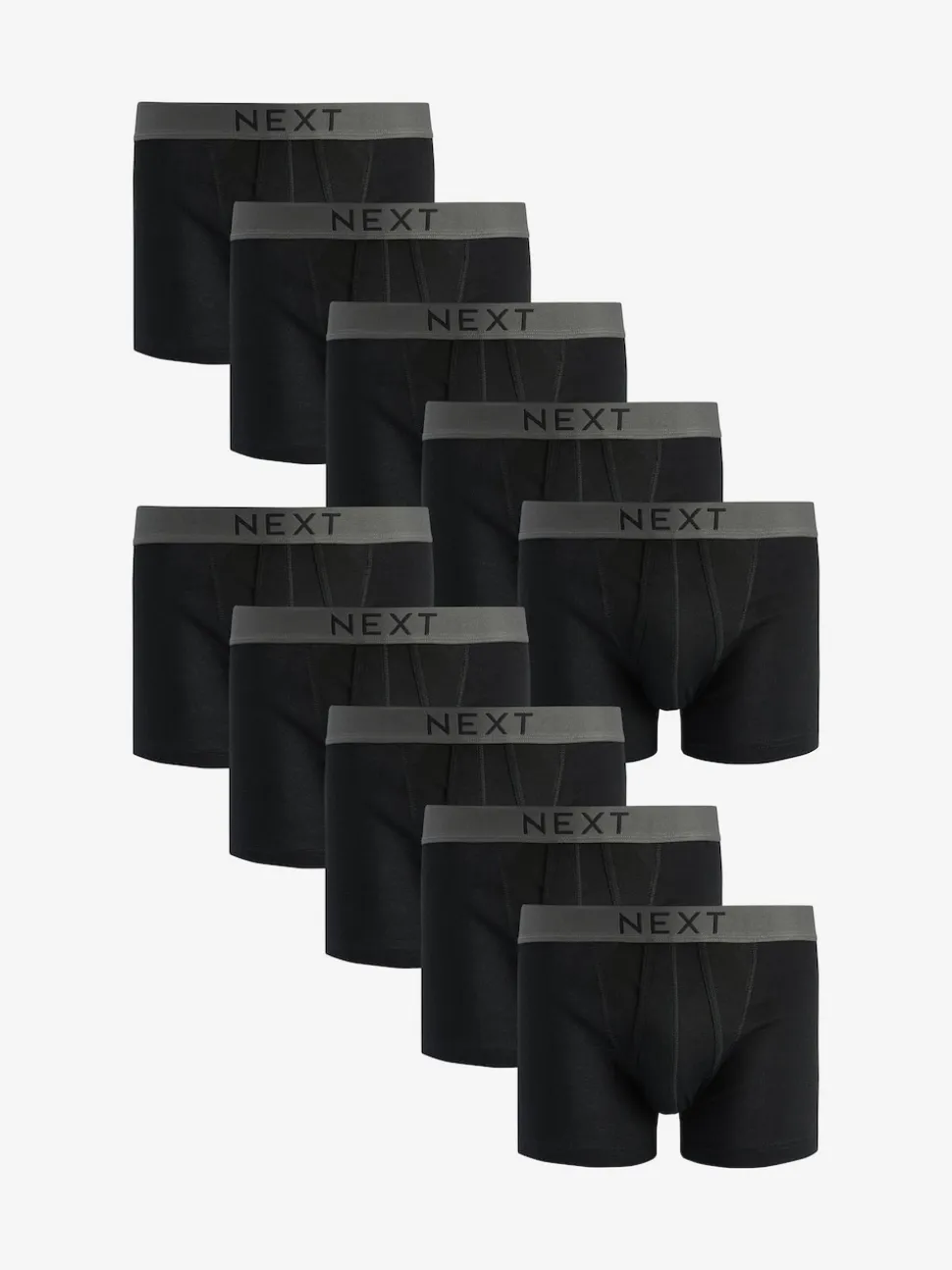 Black 10 pack A-Front Pure 100% Cotton Boxers