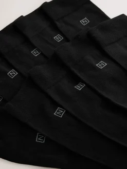 Black 10 Pack Cushioned Sole Comfort Socks