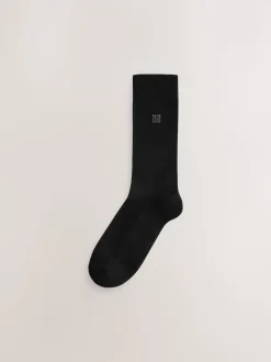 Black 10 Pack Cushioned Sole Comfort Socks