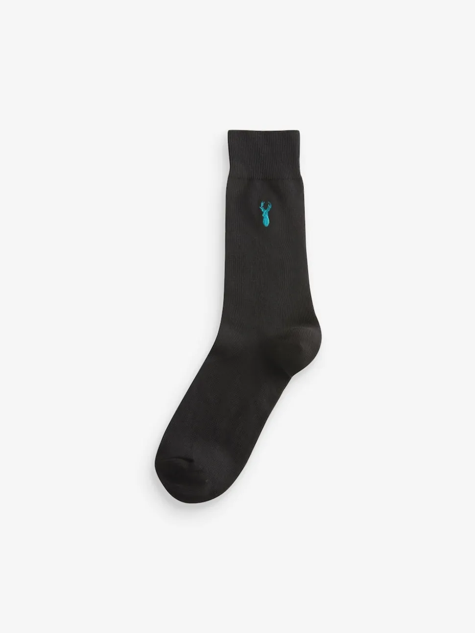 Black 8 Pack Multi Stag Lasting Fresh Embroidered Socks