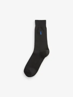 Black 8 Pack Multi Stag Lasting Fresh Embroidered Socks