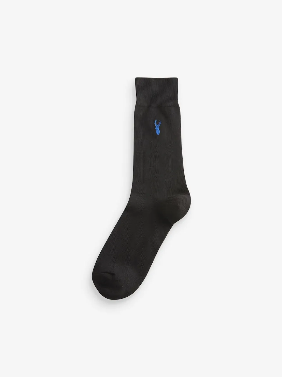 Black 8 Pack Multi Stag Lasting Fresh Embroidered Socks