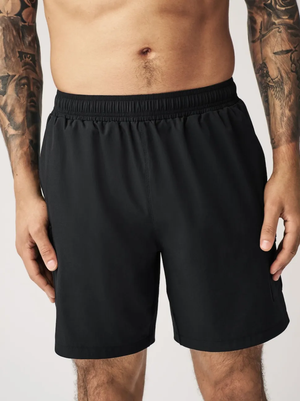 Black Active Cargo Gym Training Shorts