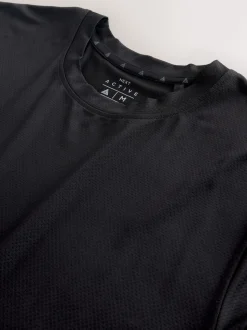 Black Active Gym Textured Training T-Shirt