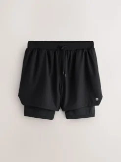 Black Active 2-In-1 Shorts 2 Pack