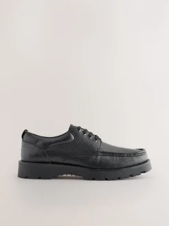 Black Apron Leather Shoes