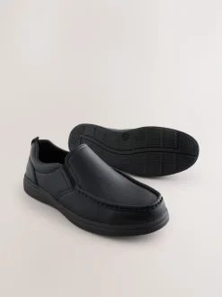 Black Apron Slip-On Shoes