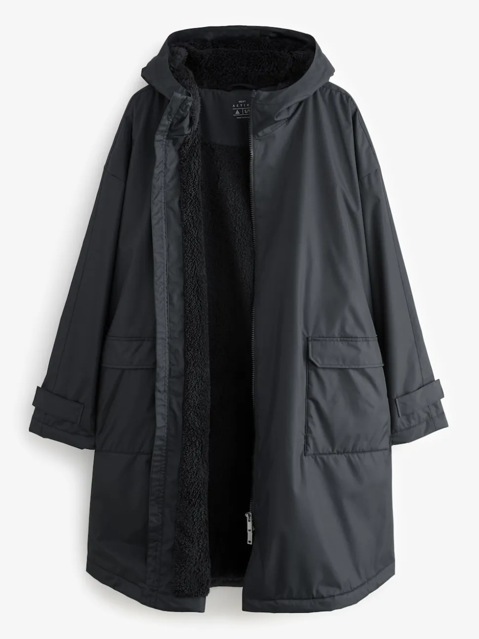 Black Borg Lined Shower Resistant Changing Robe