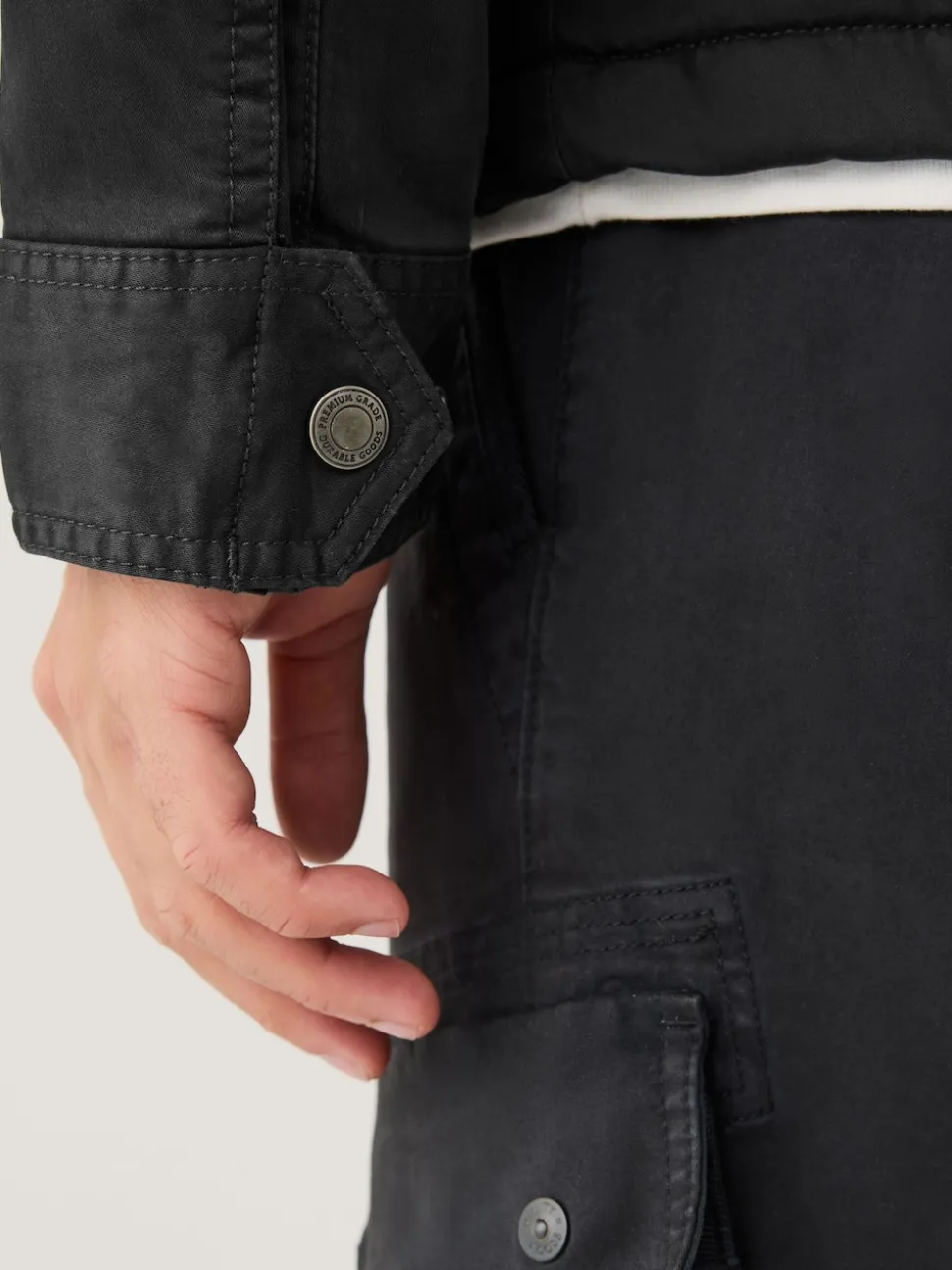 Black Borg Lined Zip Through Funnel Jacket