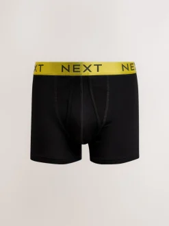 Black Bright Colour Shiny Waistbands A-Front Boxers 10 Pack