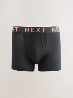 Black Bright Ombre Text Waistband 10 pack Cotton Rich Blend Hipsters Boxers