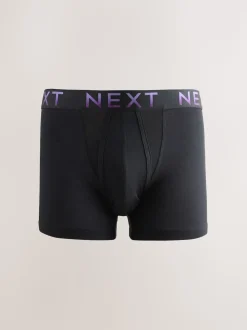 Black Bright Ombre Text Waistband 10 pack Cotton Rich Blend Hipsters Boxers