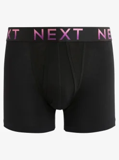 Black Bright Ombre Text Waistbands A-Front Boxers 10 Pack